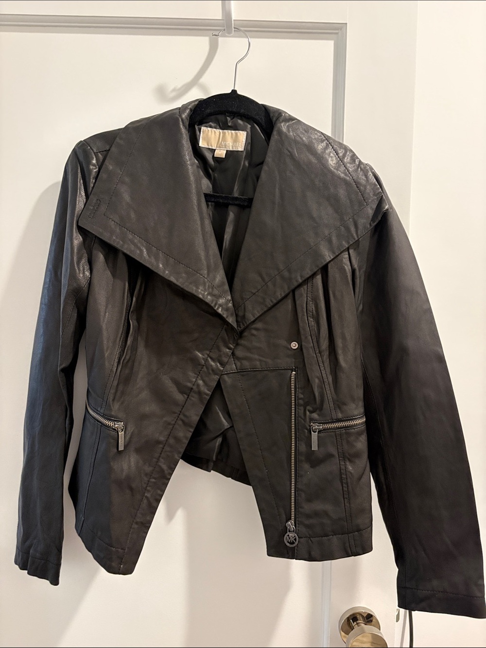 MICHAEL Michael Kors Black Leather Jacket Size Small